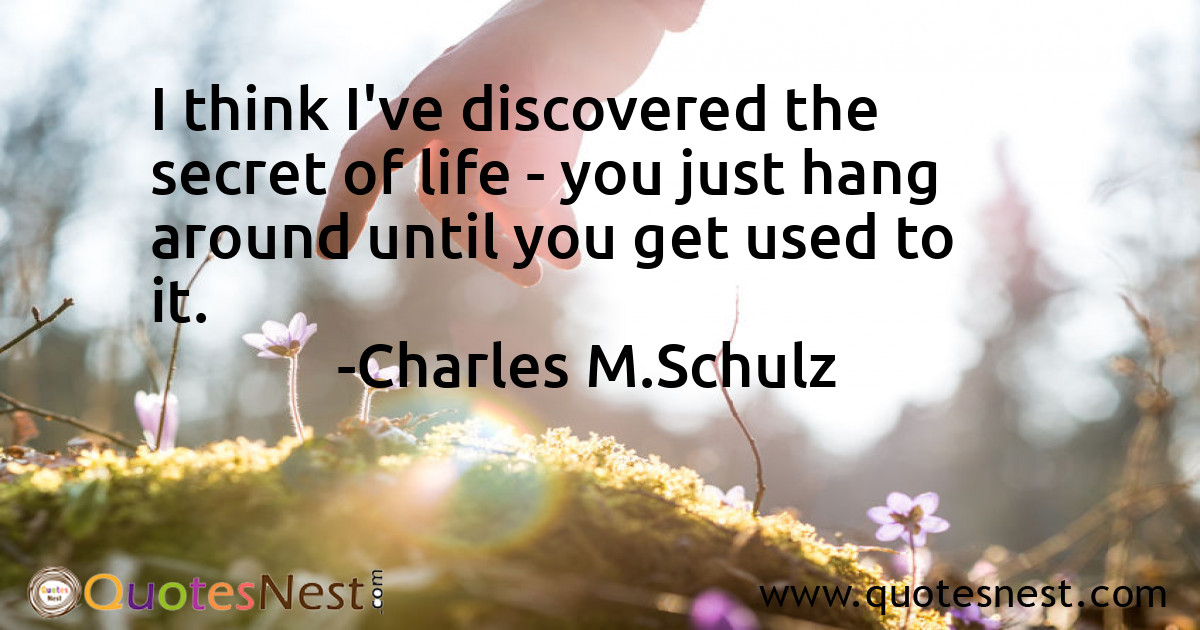 I think I've discovered the secret of life - you just hang around until you get used to it.