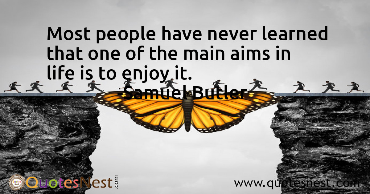 Most people have never learned that one of the main aims in life is to enjoy it.