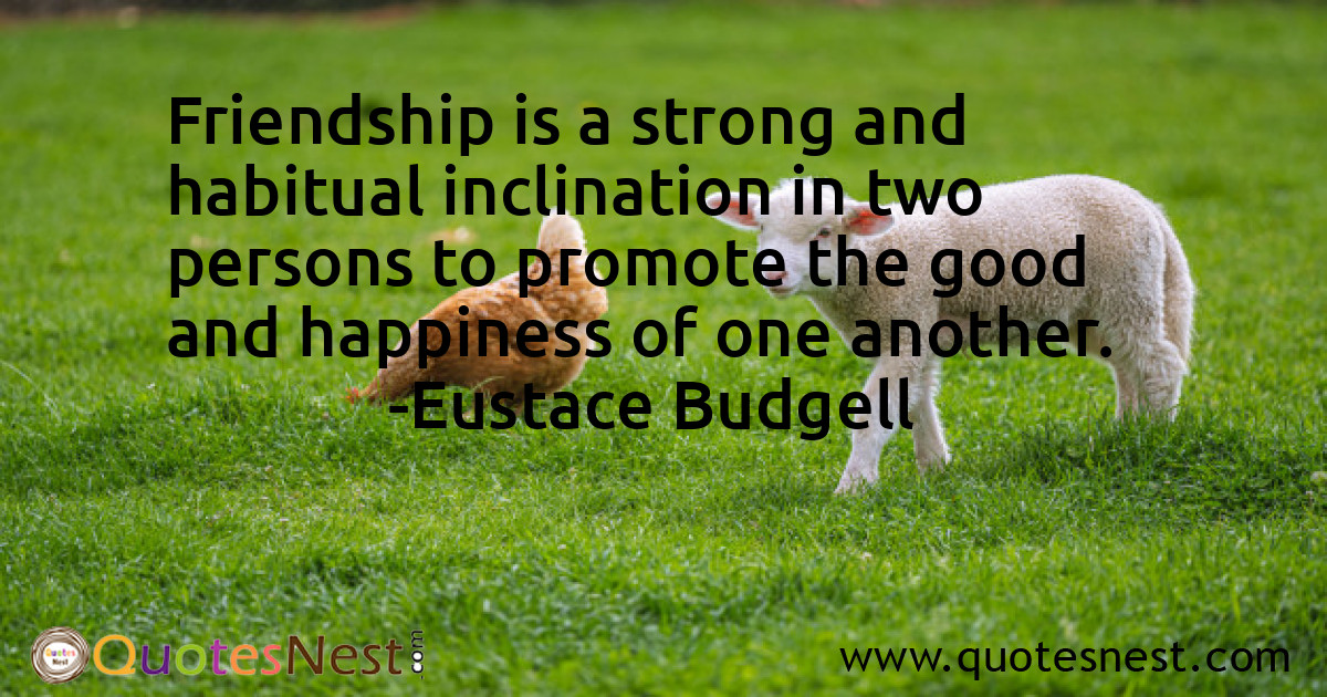 Friendship is a strong and habitual inclination in two persons to promote the good and happiness of one another.