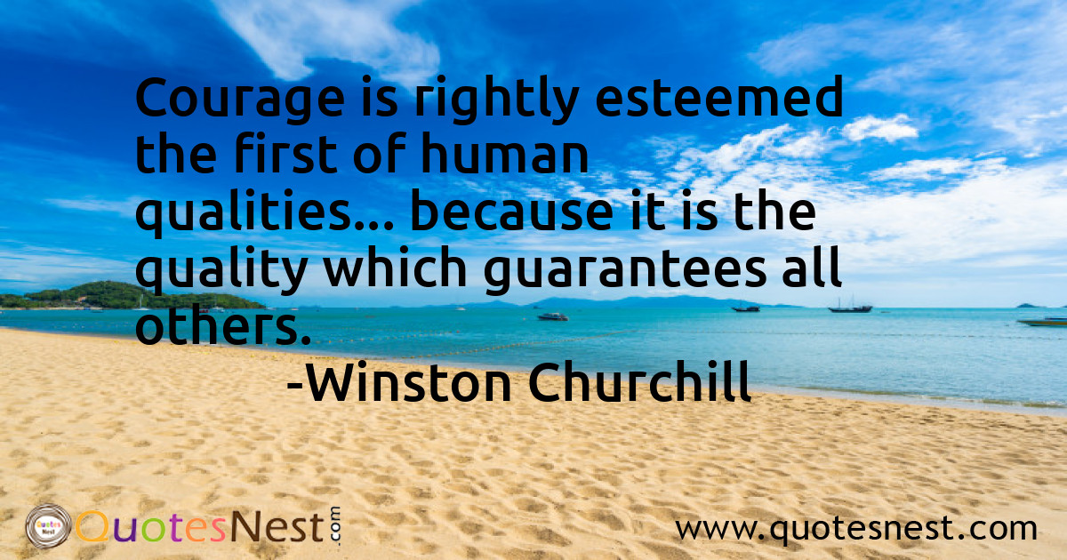 Courage is rightly esteemed the first of human qualities... because it is the quality which guarantees all others.