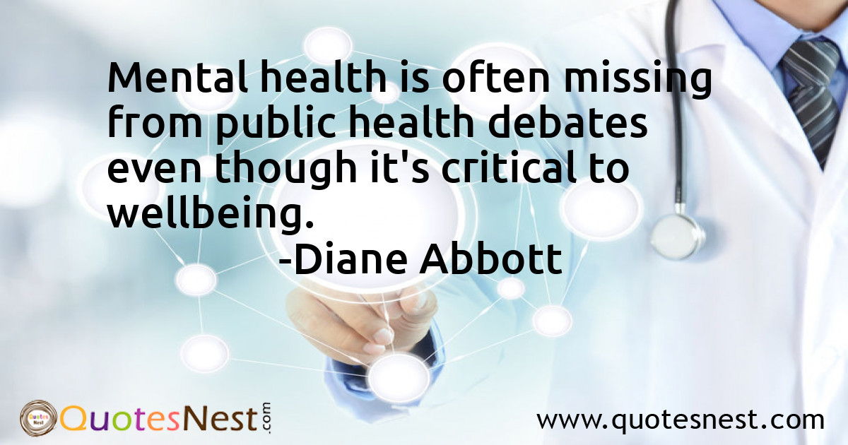 Mental health is often missing from public health debates even though it's critical to wellbeing.