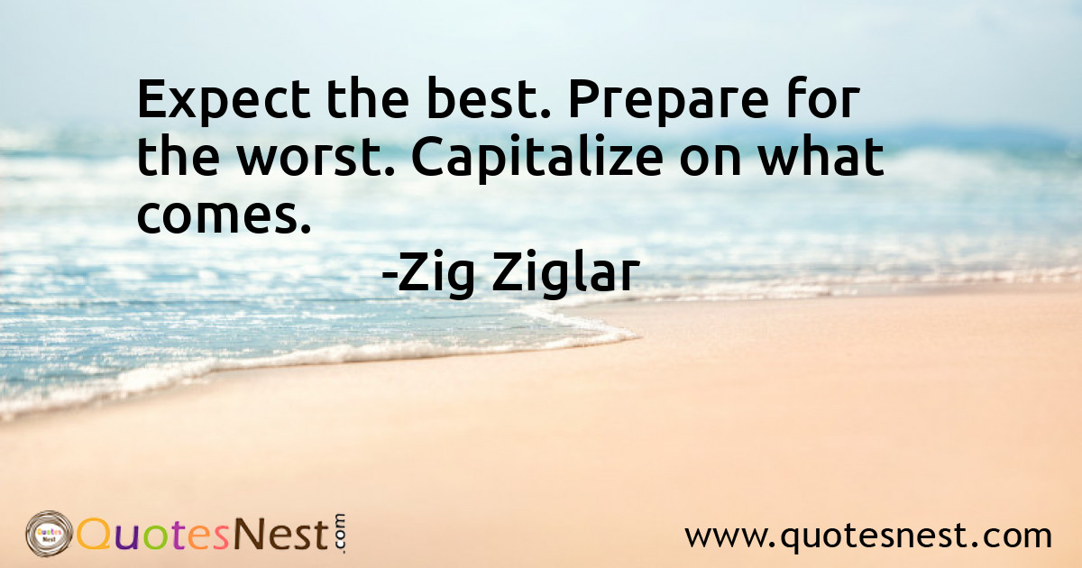 Expect the best. Prepare for the worst. Capitalize on what comes.