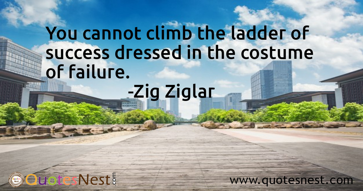You cannot climb the ladder of success dressed in the costume of failure.