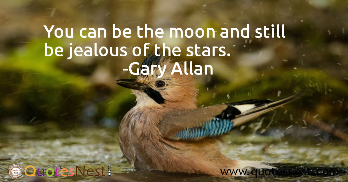 You can be the moon and still be jealous of the stars.