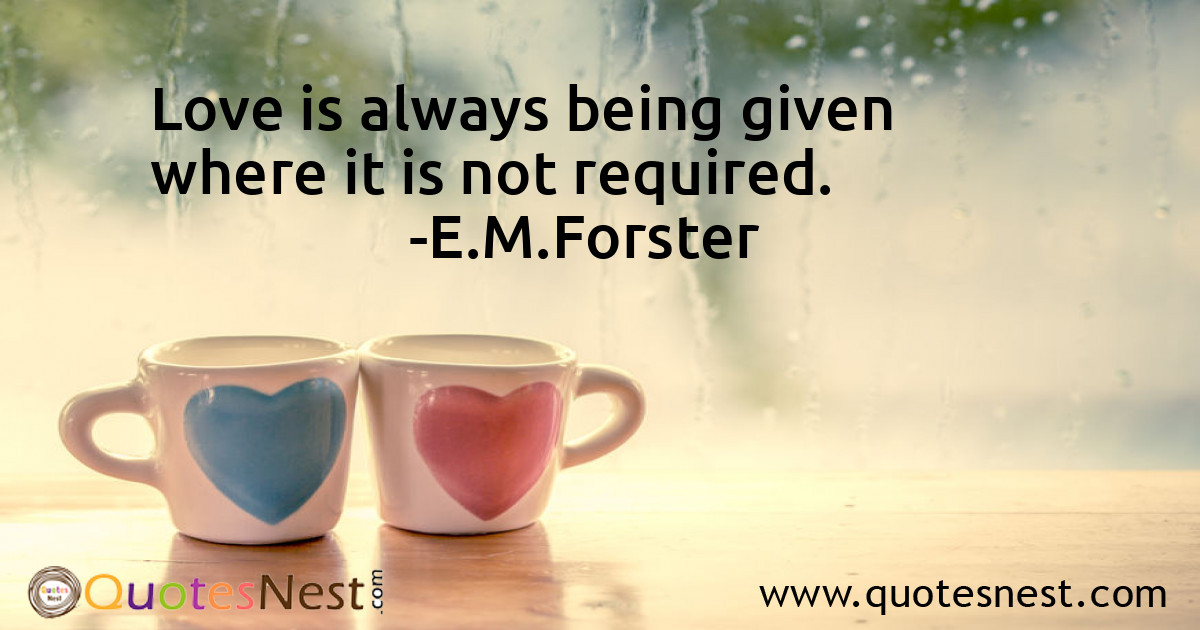 Love is always being given where it is not required.