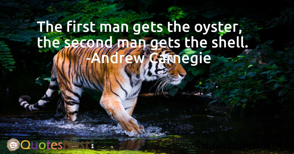 The first man gets the oyster, the second man gets the shell.
