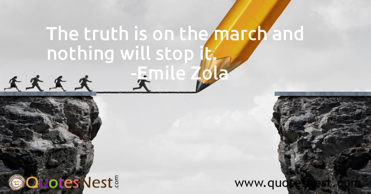 The truth is on the march and nothing will stop it.